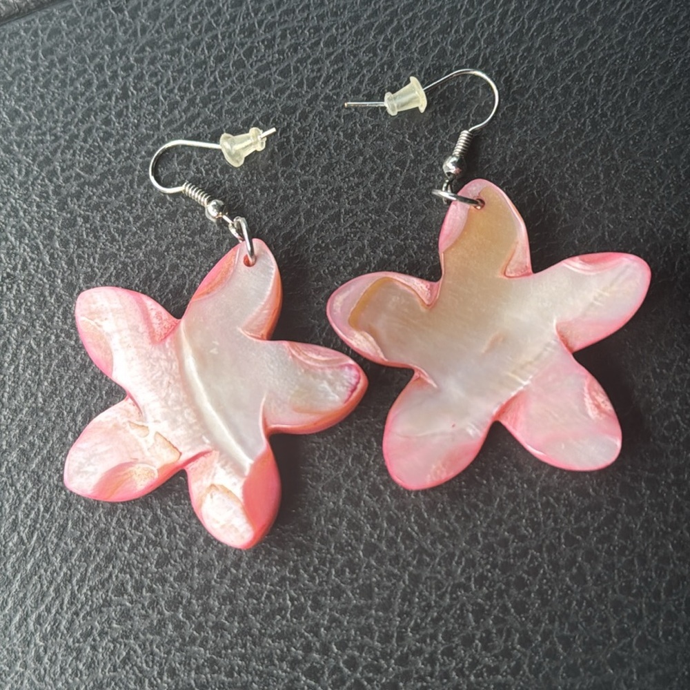 Pink Shell Earrings - Picture 3 of 4